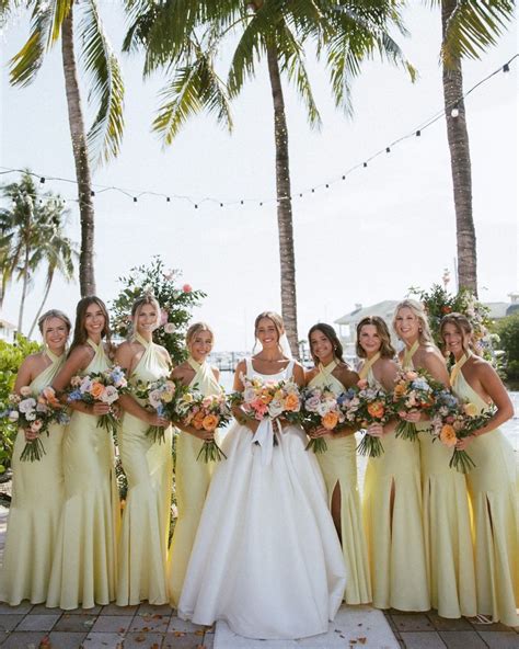 Stephanie Matte Satin Dress - Lemon Sorbet | Yellow bridesmaid dresses, Yellow wedding theme ...