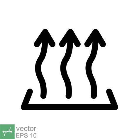 Heat icon. Simple flat style. Three line up, preheat, oven, thermal ...