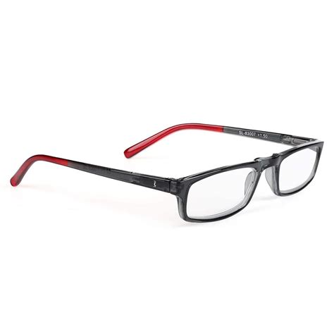 Buy Crystal Slim Lightweight Grey Red Power Plus +2.50 Reading Glasses ...