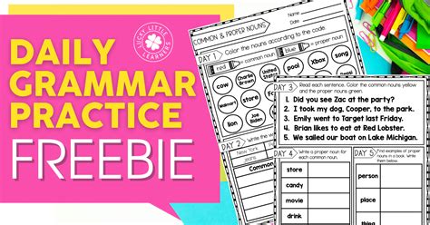 Daily Grammar Practice Freebie - Lucky Little Learners