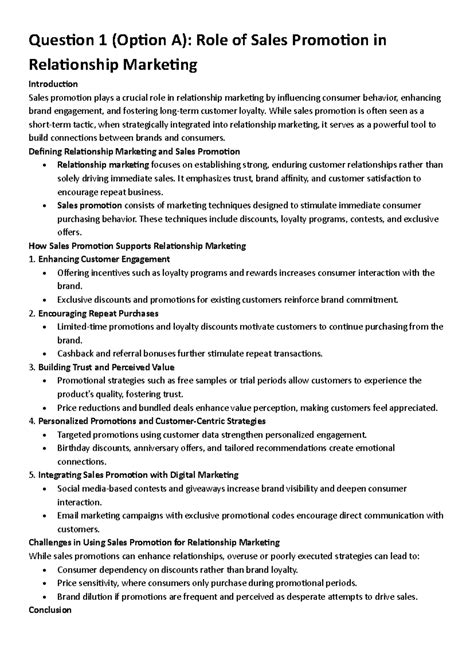 Sales Promotion Strategies in Relationship Marketing: A Comprehensive ...
