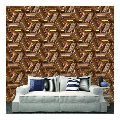 AS Interior Theme Pentagon Shape in Brown Shades Design Wall Paper Peel ...