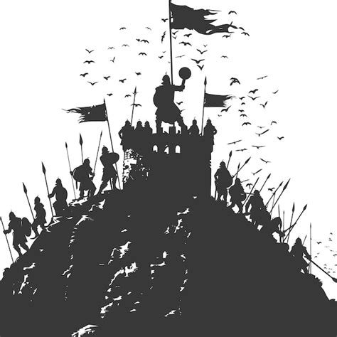 Silhueta de uma antiga situação de guerra só cor preta | vetor Premium ...