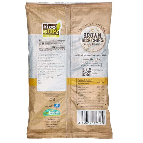 Chips | Millet and Sunflower Seeds Brown Rice Chips - RiceUp - 60gm ...