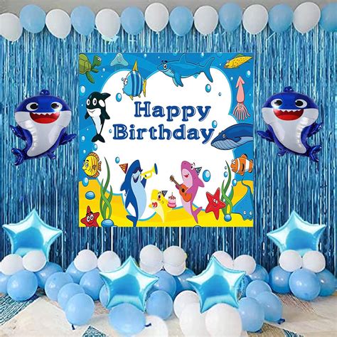 Buy Theme My Party Baby Shark Party Decoration with Happy Birthday ...