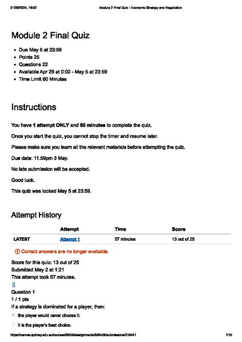 Module 2 Quiz - Week 2 quiz. - OLET2135 - Studocu