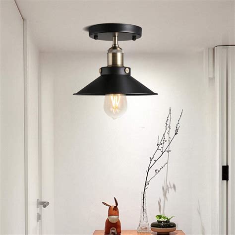 Buy SINGES Vintage Ceiling Light with Metal Shade, Farmhouse Ceiling ...