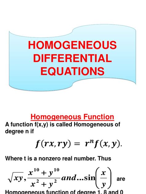 Image result for Example of Homogeneous Equation