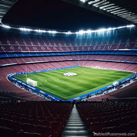 Reimagined Camp Nou in FC Barcelona Colors | Stable Diffusion Online