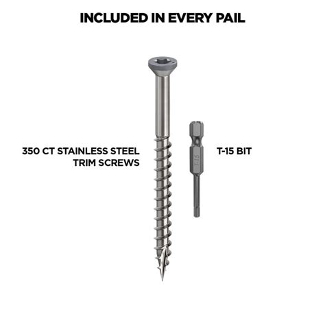 CAMO 8 x 2-1/2-in Stainless Steel Exterior Trim Screws (350-Per Box ...