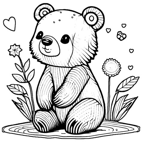 Cute Bear Coloring Pages
