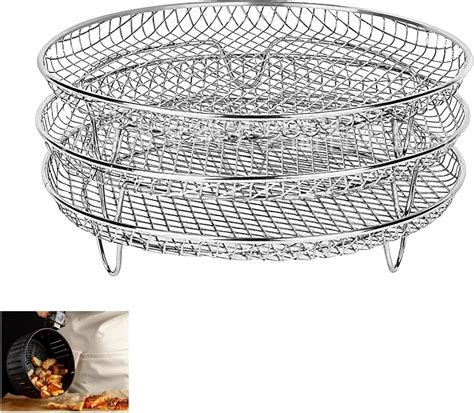 GoXteam Air Fryer Racks 3Pcs Stackable Set, Stainless Steel Mesh ...