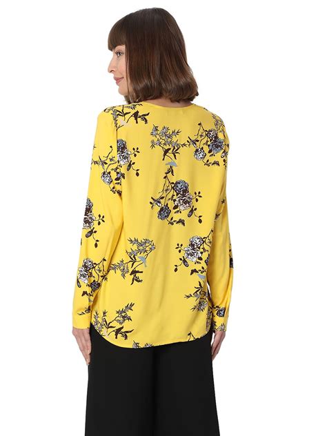 Yellow Floral Print Top