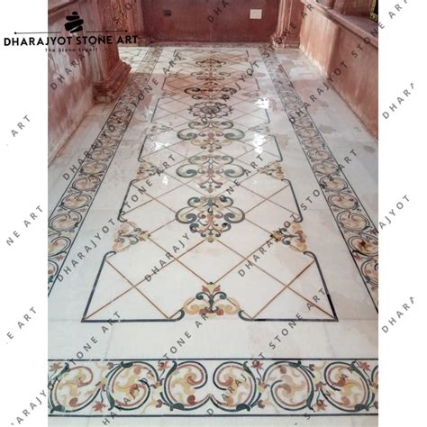 Custom Size Medallion Waterjet Flower Natural Stone Inlay Flooring ...