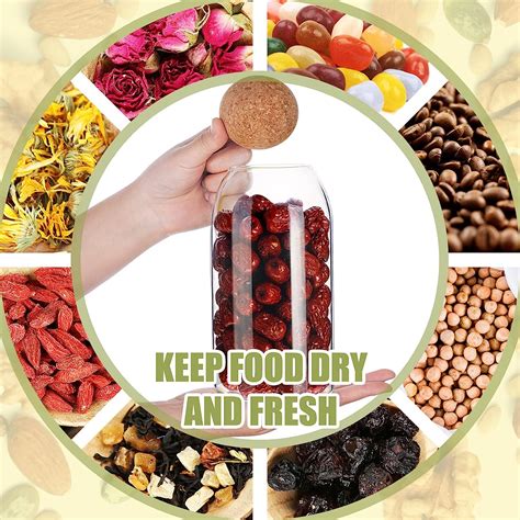 Buy 2 Piece Cork Glass Glass Jars with Cork Lid Storage Jar Coffee Jar ...