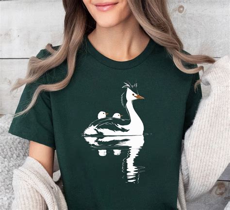 Puteketeke Family Tee, Great Crested Grebe T-Shirt, Unisex Bird ...