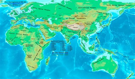 World map 500 AD - World History Maps