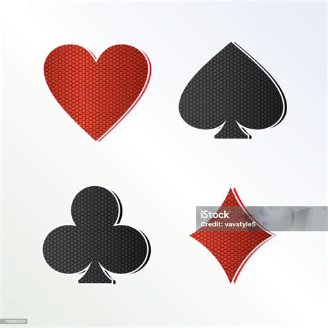 Suit Of Playing Cardsset Of Playing Card Suitsfour Card Suits Stock ...