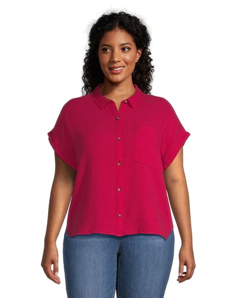 Denver Hayes Women's Short Sleeve Double Gauze Button Up Shirt | Mark's