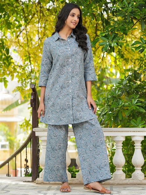 Comfy FLORA cotton co-ord set – Sanskruti Homes