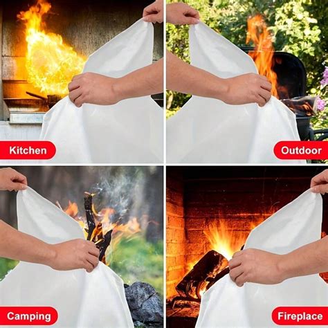 1 Piece Emergency Fire Blanket, Fire Blanket, Fire Retardant Blanket ...