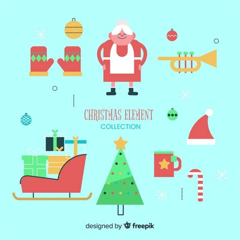 Probe von Weihnachtselementen | Kostenlose Vektor