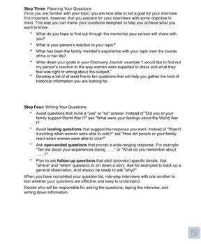 Historical Interview Worksheet 的图像结果