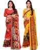 Buy Red & Yellow Sarees for Women by Florence Online | Ajio.com