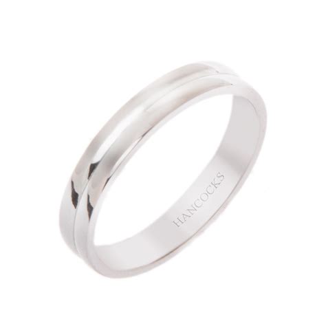 Gents Platinum Linear Wedding Ring | Hancocks Jewellers