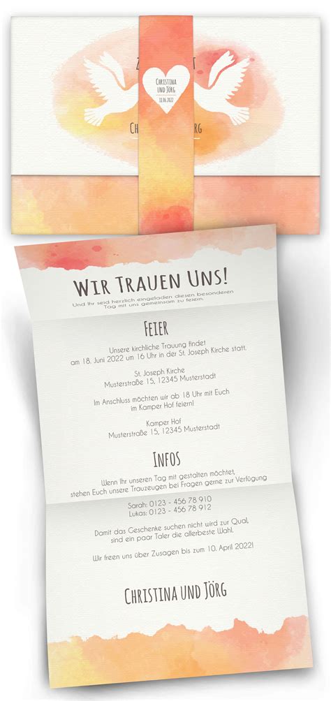 Banderole Hochzeit Einladung