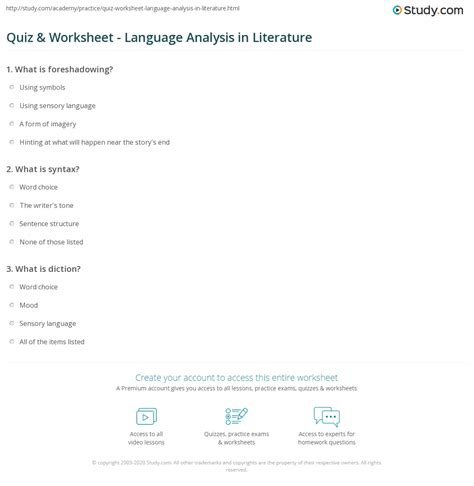 Language Analysis Worksheet 的图像结果