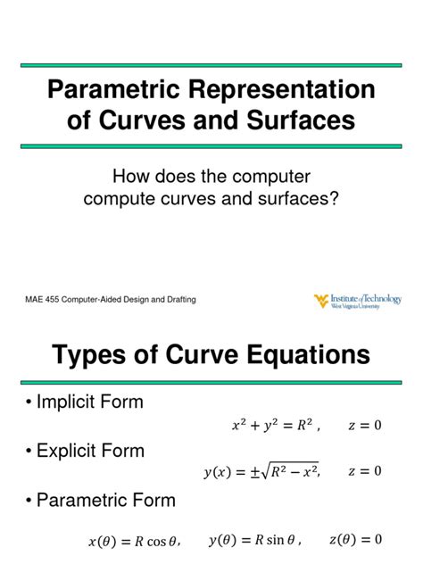 Lecture 17 Parametric Curves and Surfaces | PDF