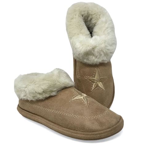 Womens Slipper Boots Hard Sole Fur Lined Warm Ladies Winter Indoor ...
