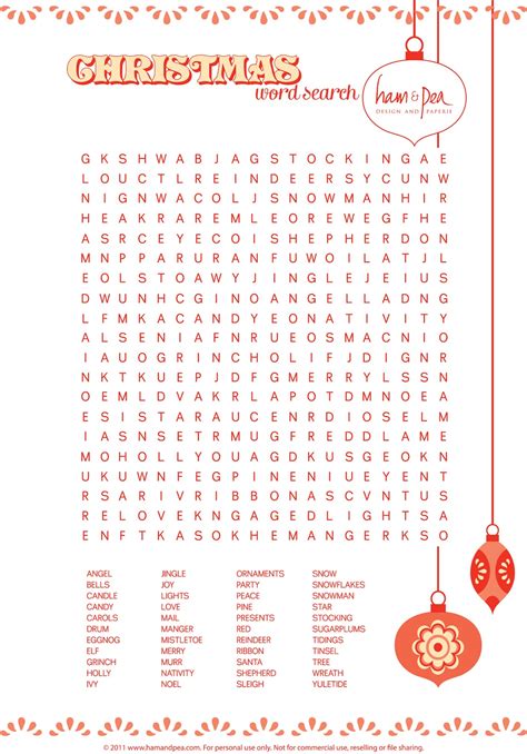 ONE LOVELY DAY: {Free} Christmas Word Search