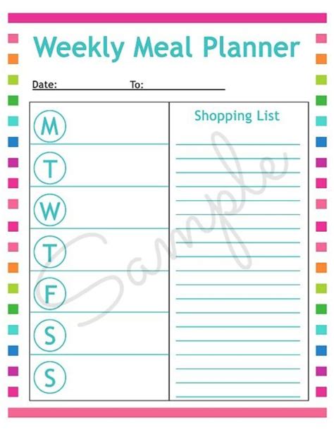 Menu Plan Printable 的图像结果