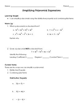 Image result for Simplifying Polynomial Expressions Example