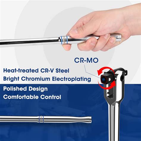 Buy WORKPRO Dual Drive Breaker Bar, 3/8 & 1/2 Drive, Heavy Duty Breaker ...