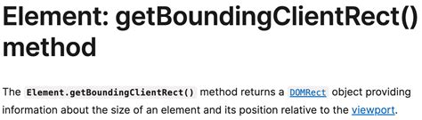 Get Bounding Client Rect JavaScript 的图像结果