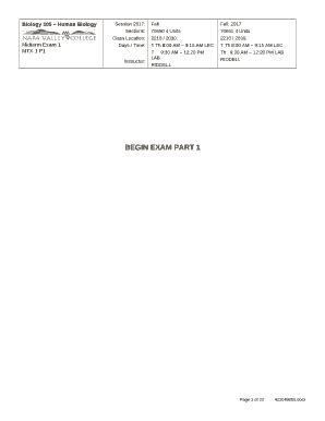BEGIN EXAM PART 1 Doc Template | pdfFiller