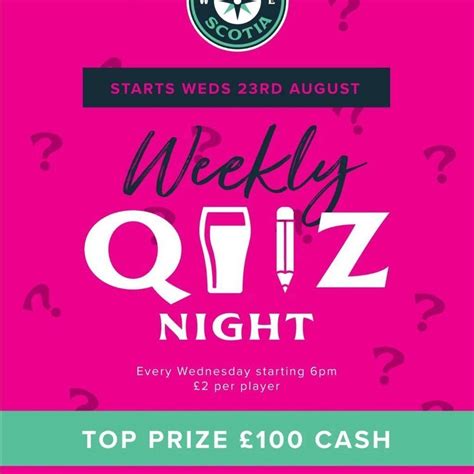 Nova Scotia Presents: Wednesday Quiz Nights, Nova Scotia Liverpool ...