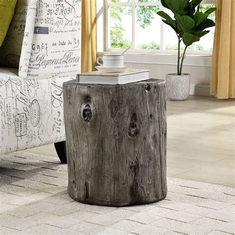 FirsTime & Co.® Gray Arbor Log Table, American Crafted, Weathered Gray ...