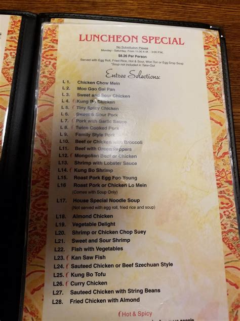 Menu at Mandarin Chinese & Sushi restaurant, Alexandria