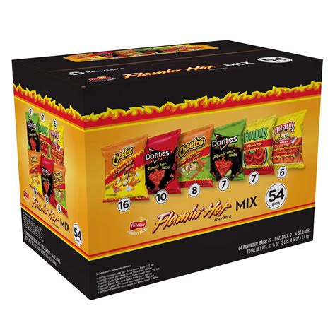 Frito-Lay Flamin' Hot Mix, Spicy Flavor Chips Box, Variety Pack ...