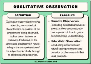 Qualitative Observation Examples in Research