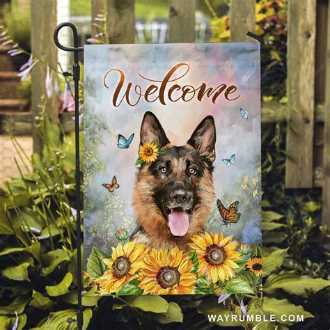 German shepherd drawing, Colorful butterfly, Sunflower, Welcome ...