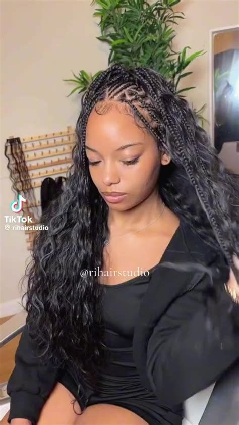 flip over fulani braids in 2025 | Long hair styles, Goddess braids ...