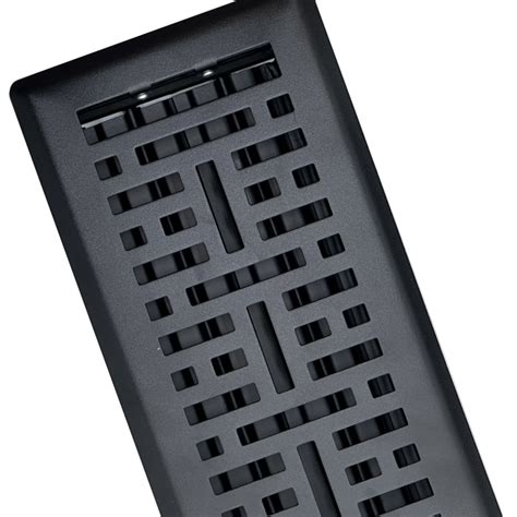 4 x 14 Metro Floor Register - Cast Iron Black Finish