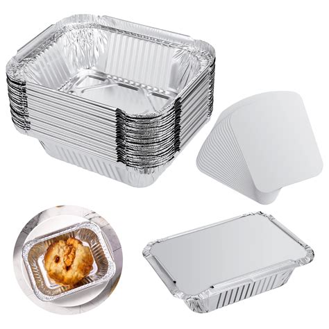 Knowbie 40Pack 5 * 4in Small Disposable Aluminum Pan with Lid, 1lb ...
