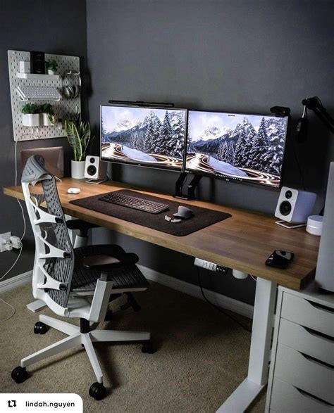 Image result for White Computer Desk Setup