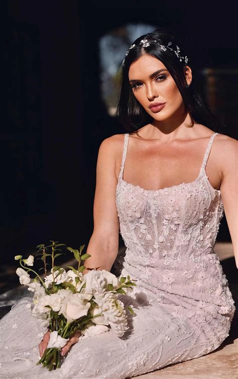 1510 by Martina Liana - Fitted Sheath Wedding Dress with Spaghetti Straps – The White Flower